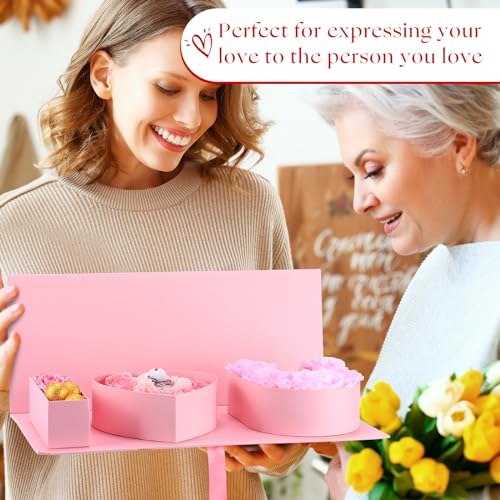 Engrowtic 2 Pack I Love You for Flowers Empty Mother's Day Boxes ''i Love U'' Letter Floral Fillable Box Empty Cardboard G...
