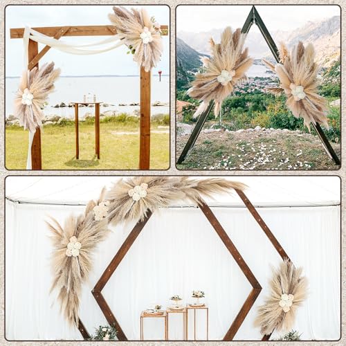 36-38" Large Pampas Grass Wall Decor, DIY Artificial Roses & Natural Dried Boho Hanging Flowers for Wall, Mirror, Wedding ...