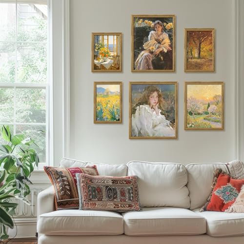 VIOLABBEY 11x17 Picture Frame Gold, Vintage Photo Frames Ornate without Mat for Wall Hanging