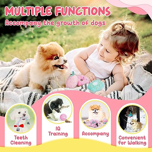 XIUGOAL Pink Puppy Toys for Boredom - 23 Pack Puppy Chew Toys for Teething, Interactive Dog Toys for Puppies, Cute Small D...