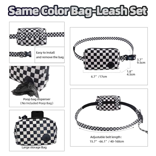 Roses&Poetry Hands Free Dog Leash with Zipper Pouch, 6-9ft Bungee Waist Leash for Medium Large Dogs Walking, Running Lead ...