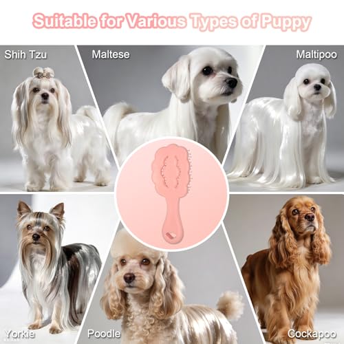 MAEELOU Cloud Shape Small Dog Grooming Brush - Perfect for Shih Tzus, Yorkies, and Maltipoos - Ideal Puppy Hair Brushes fo...