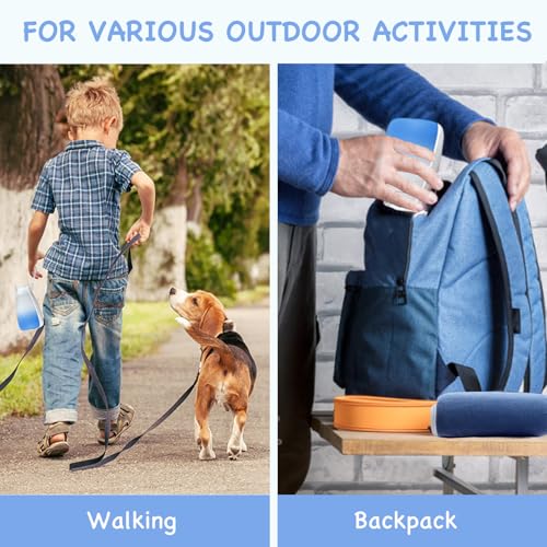 MITOCAPY Outdoor Dog Water Bottle Portable,Food Grade Plastic Travel Water Bowl for Dogs,Dog Water Bowl Dispenser for Pupp...
