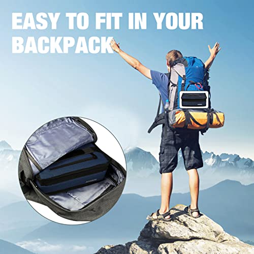 Aosbos Small Lunch Bag, Blue, Unisex, Portable Mini Cooler, Insulated Thermal Bag for Men and Women