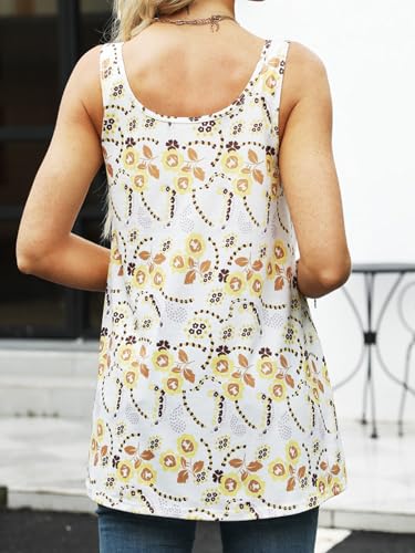 Accbiety Tank Top for Women with Built Bra Flowy Loose Fit Tanks Pleated Cami
