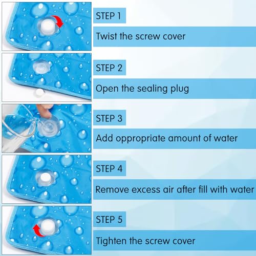aingycy Dog Cooling Mat Water Injection Pet Cool Pads Dogs & Cats Pet Cooling Blanket for Outdoor Car Seats Beds (Blue, 24...