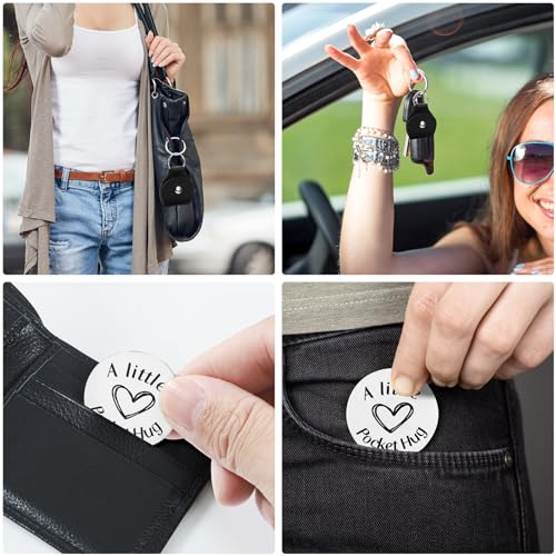 Teniinet Pocket Hug Token Keychain for Men Him, Funny Boyfriend Gifts From Girlfriend, Long-distance Couple Gifts for Husb...