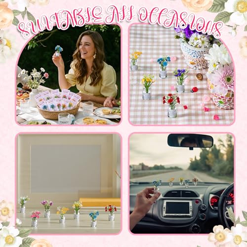 Xuhal 20 Sets Mothers Gift Set for Women Positive Mini Bud Vase with Flowers Positive Cards Motivational Office Desk Decor...