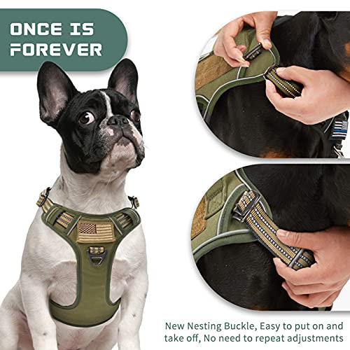 BUMBIN Tactical Dog Harness for Medium Dogs No Pull, Famous TIK Tok No Pull Dog Harness, Fit Smart Reflective Pet Walking ...