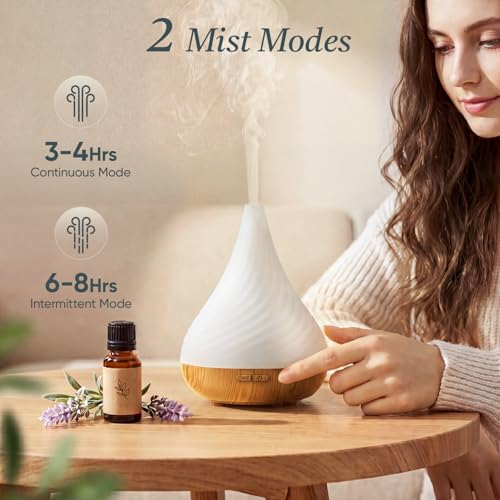 Cegsin Essential Oil Diffuser with Adapter, 130ml Aromatherapy Scent Machine for Home & Office, 7 Color LED & Breathing Li...