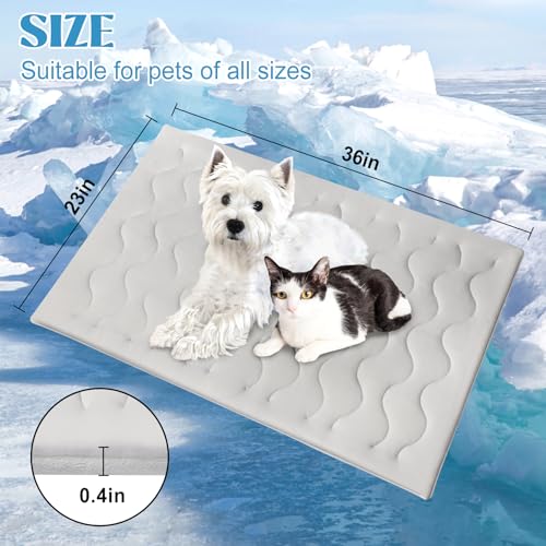 Dog Cooling Mat for Extra Large Dogs & Cats, Q-MAX>0.4 Breathable Cooling Crate Pad Indoor for Pet with Chill Cool Fiber, ...