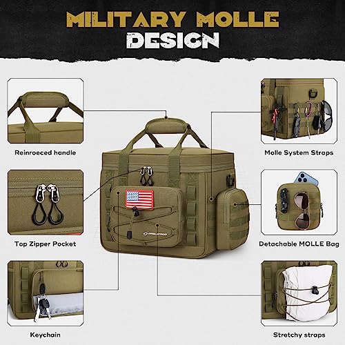 Maelstrom Tactical Lunch Box, Insulated Lunch Bag for Men, Large Durable Leakproof Cooler Bag with Detachable MOLLE Bags, ...