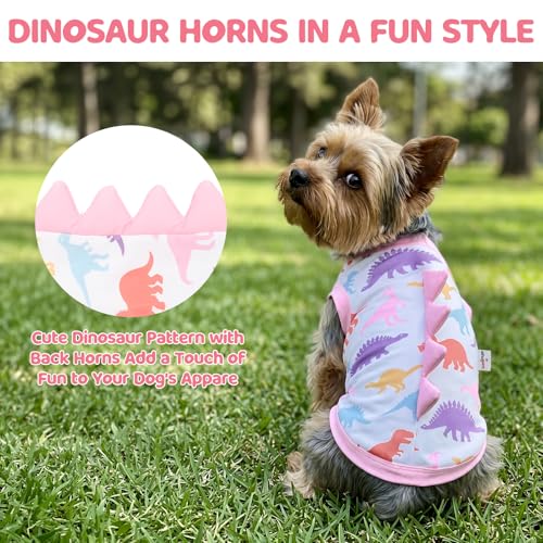 UNIPUP Dinosaur Costume UPF 50+ Sun Protection Dog Shirt - Sleeveless Cooling Vest for Medium Dogs Girl, Quick-Dry Pet T-S...