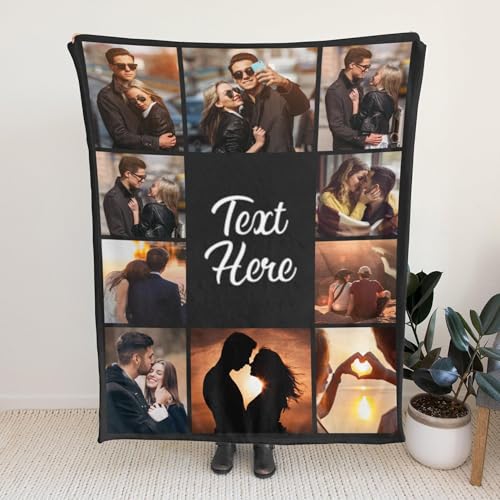 Printwoo Custom Blanket with Picture Text Customized Throw Personalized, Customizable, Photo Blankets Customize Gifts for ...