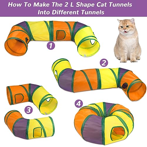Retro Shaw 33Pcs Cat Toys, Large Cat Tunnels with Toys, Interactive Kitten Toys for Indoor Cats Kitty, Collapsible Cat Tub...