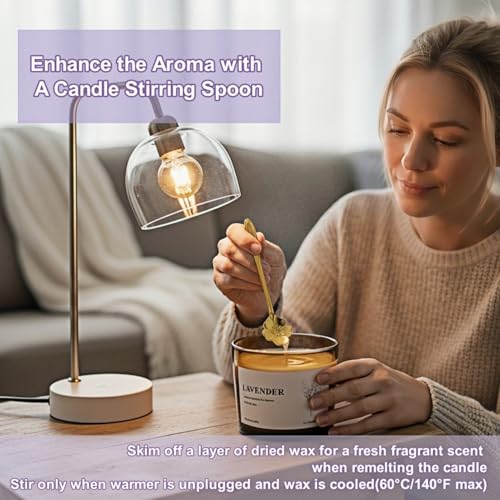 VOHO Lavender Wickless Candles for Candle Warmer Lamp, 9oz Soy Candle with Stirring Spoon & Lid, Wickless Lavender Aroma I...