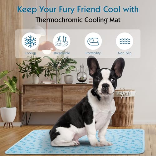 ASOOX Dog Cooling Mat, Pet Cooling Mat for Dogs and Cats, Portable Summer Dog Cool Pad,Cool Bed for Pets, Premium Pet Cool...