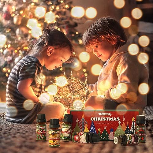 SALKING Christmas Fragrance Oils, Premium Essential Oil for Diffuser, Scented Oil Gift Set for Soap Candle Making - Christ...