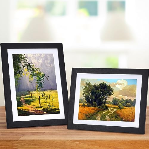 Lyeasw 5x7 Picture Frame Black Set of 15, Display Pictures 6x8 without Mat or 5x7 with Mat, Multi Photo Frames for Wall or...