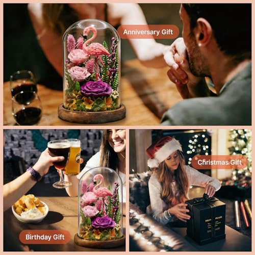 HUACHIPLUS Forever Gifts for Mom: Big Flower Big Love-Mothers Day Flowers for Mom Wife Grandma-Eternal Flower with Flaming...
