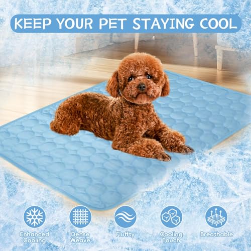 Dog Cooling Mat,2025 Upgrade Pet Cooling Mat for Dogs Cats,Summer Ice Silk Cool Mats & Sleeping Pad for Indoor or Outdoor,...
