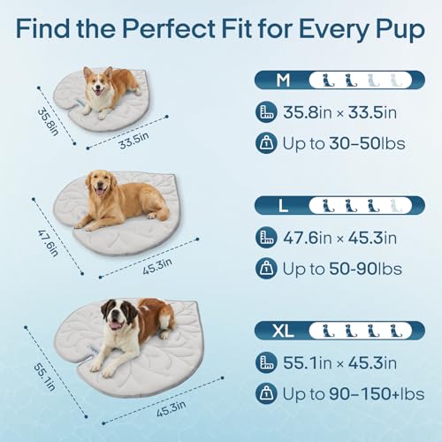 Vagascape Dog Cooling Mat, Washable Pet Cooling Mat, 47" x 45" Thick & Durable Large Cooling Mat for Dogs, Portable Foldab...