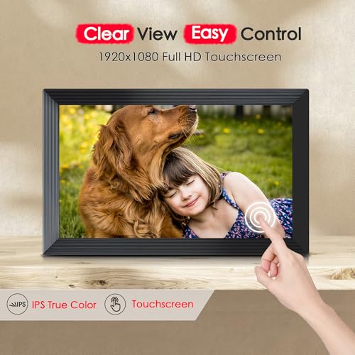 Digital Picture Frame, Frameo 15.6 inch Large Digital Photo Frame WiFi, 1920 * 1080 IPS FHD Touchscreen, 32GB Storage, Ins...