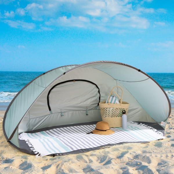 Pop Up Beach Tent - Fits 2-3 People - Sun Shelter with UV Protection and Ventilation - Water and Wind Resistant Camping Ca...