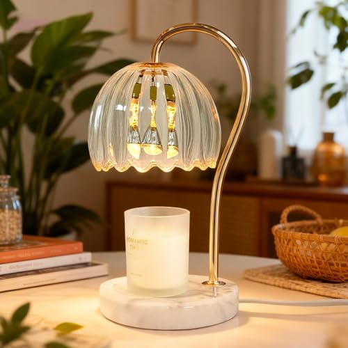 TUOTGOYEZ Candle Warmer Lamp with Timer, Electric Candle Warmer with 2 Bulbs for Scented Candles, Dimmable Wax Melt Warmer...