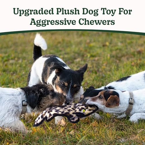 SHARLOVY No Stuffing Dog Toys Crinkle Squeaky, Long Lasting Chews for Aggressive, Durable Plush Dog Puppy Chew Toys for Te...