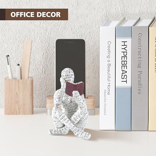 GRAPMKTG Home Decor Pulp Reading Women Thinker Statue Aesthetic Sculpture Room Decor Modern Abstract Decoration on Shelf T...