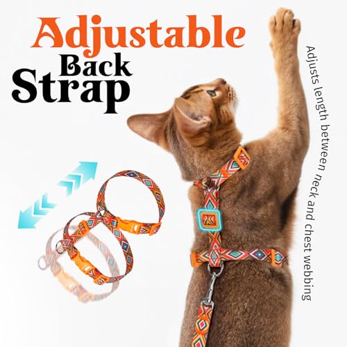 Dooradar Cat Harness and Leash, Escape Proof Adjustable Kitten Vest, Lightweight Soft Pet Straps, Easy Wearing for Small M...