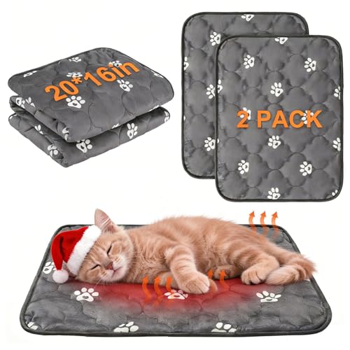 BEAUTYZOO Self Warming Cat Bed Pad, Self Heating Dog Bed Mat, Heated Cat Bed for Indoor Outdoor Cats, Thermal Warmer Pet P...
