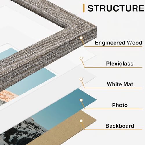 Vittanly 20 Pack Picture Frames Collage Wall Decor, Multi Sizes Including 4pcs 8x10, 8pcs 5x7 and 8pcs 4x6 Photo Frames, G...