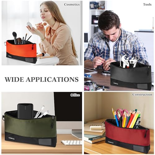 LUCKIPLUS Canvas Tool Pouches Small Tool Bags with Zipper & Carabiner Clip Heavy Duty Zippered Tool Pouch Organizer Multip...