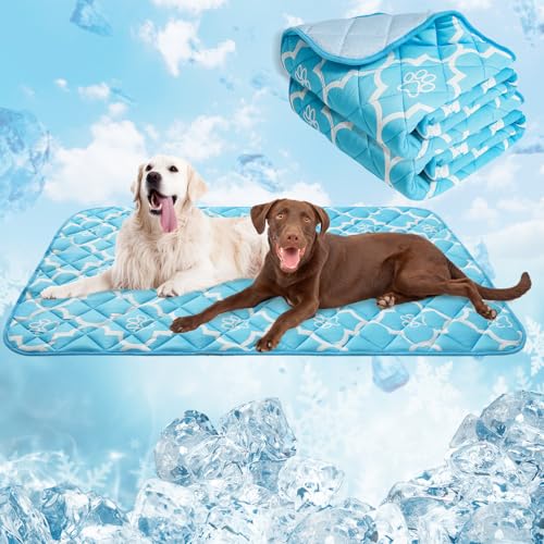 EXPAWLORER Dog Cooling Mat-28.3''*47.2'' Upgraded Extra Large Cooling Pad for Dog Dogs Cats Pets in Summer Keep Cool,Washa...