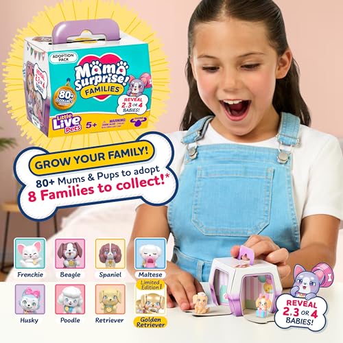 Little Live Pets Mama Surprise Families Pet Vet Playset, Baby Care Clinic Animal Hospital Play Set, 3 Puppies, Accessorie...