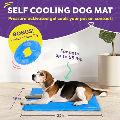 Hertzko Dog Mat & Chew Toy Set – Gel Pad with Innovative Gel Technology – Portable, Non-Toxic Pet Mat for Small to Medium ...