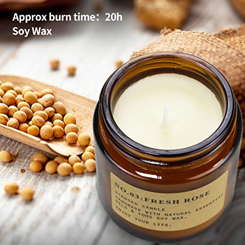 MOULENGGU 6 Pack Candles for Home Scented Aromatherapy Candle Gift Set for Women Soy Wax Long Lasting Amber Jar Candles Gi...