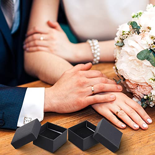 Yinkin 72 Pcs Jewelry Ring Gift Boxes Bulk 2 x 2 x 1.2 Inch Ring Necklace Earring Boxes for Weddings Christmas