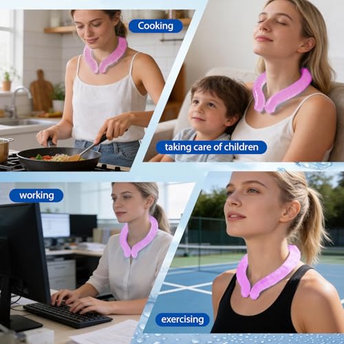 Neck Cooling Tube - Reusable Ice Neck Cooler, Wearable Cooling Neck Wrap for Personal Cooling Relief, PCM Cooling Device f...