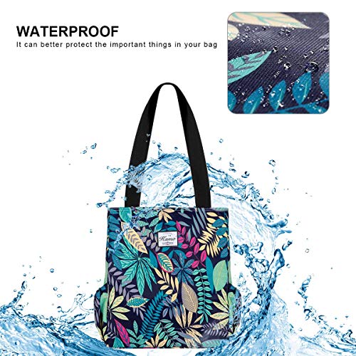 KAMO Floral Tote Bag - Waterproof Lightweight Handbags Travel Shoulder Bag for Hiking Yoga Gym Swimming Travel Beach