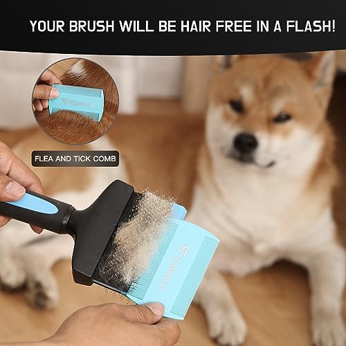 iToleeve Dual Flex Slicker Brush Dog Brush, Gentle Grooming Tool for Sensitive Dogs & Cats - Ideal for Long Hair, Removes ...