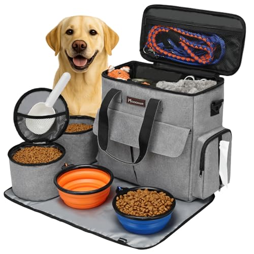Modoker Dog Travel Bag, Weekend Pet Travel Set for Dog and Cat, Airline Approved Tote Organizer with Multi-Function Pocket...