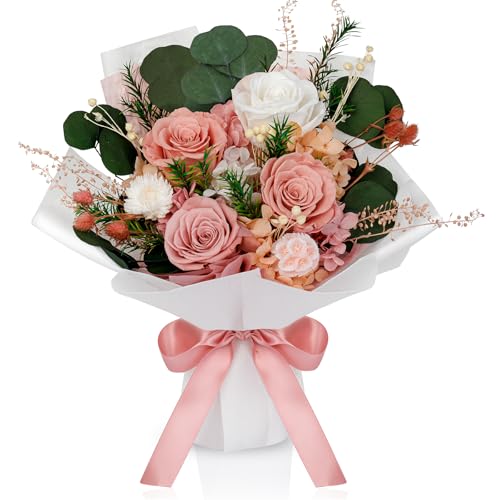 Perfectione Roses 4 Roses Mixed Bouquet for Mother's Day, Flowers for Delivery, Preserved Flowers Birthday Gift for Women ...