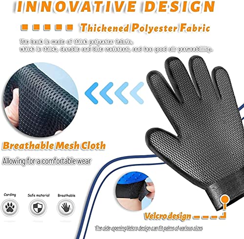 STARROAD-TIM Pet Grooming Glove Hair Remover Brush Gentle Deshedding Efficient Pet Mitt Pet Massage Gloves Left & Right Ha...
