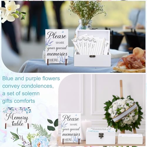 Gilprop 112 Pcs Celebration of Life Memory Cards Set Share a Memory Cards with Box 2 Wood Sign with 4 Hold and 5 Pens, Sym...