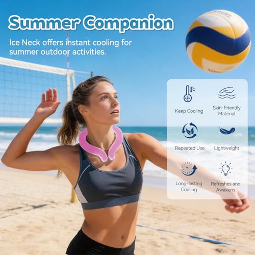 Neck Cooling Tube - Reusable Ice Neck Cooler, Wearable Cooling Neck Wrap for Personal Cooling Relief, PCM Cooling Device f...