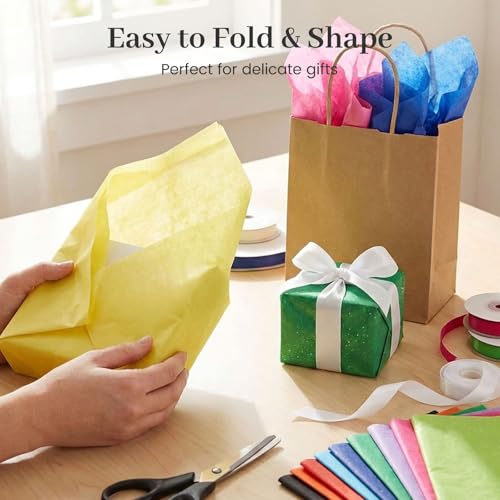 3 Otters 150 Sheets Tissue Paper, 14x20 Inch Tissue Paper for Gift Bags 30 Colors Gift Wrap Supplies Bulk for Crafts Party...