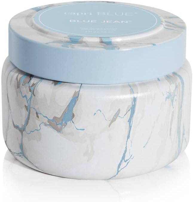 Capri Blue Modern Marble Printed Travel Tin Jar Candles - Luxury Decorative Candles for Home Scented - Long Lasting Soy Wa...